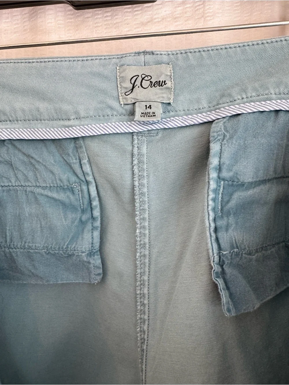 J. Crew Light Teal Cotton Bermuda Shorts